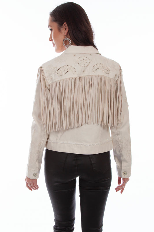 Scully Denim Fringe Embroidered Jacket