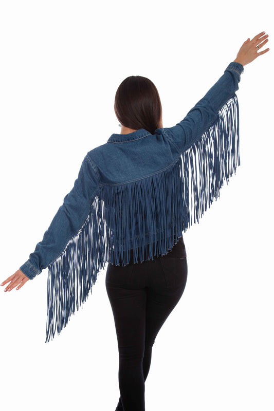 Scully Denim Jacket With Denim Fringe