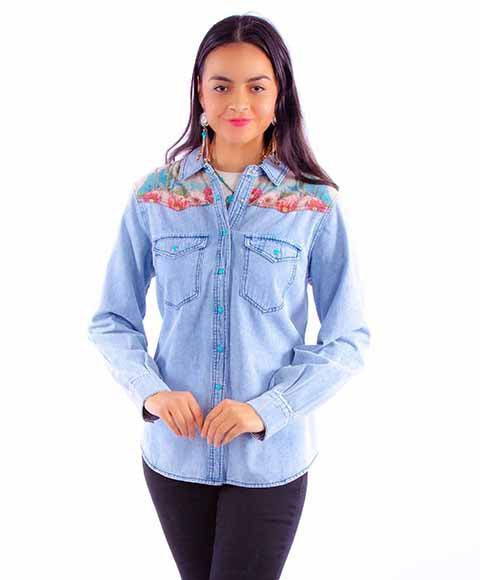 Scully Denim Cactus Top