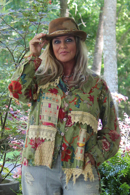 Jaded Gypsy Star Gazing Top - Sage Floral