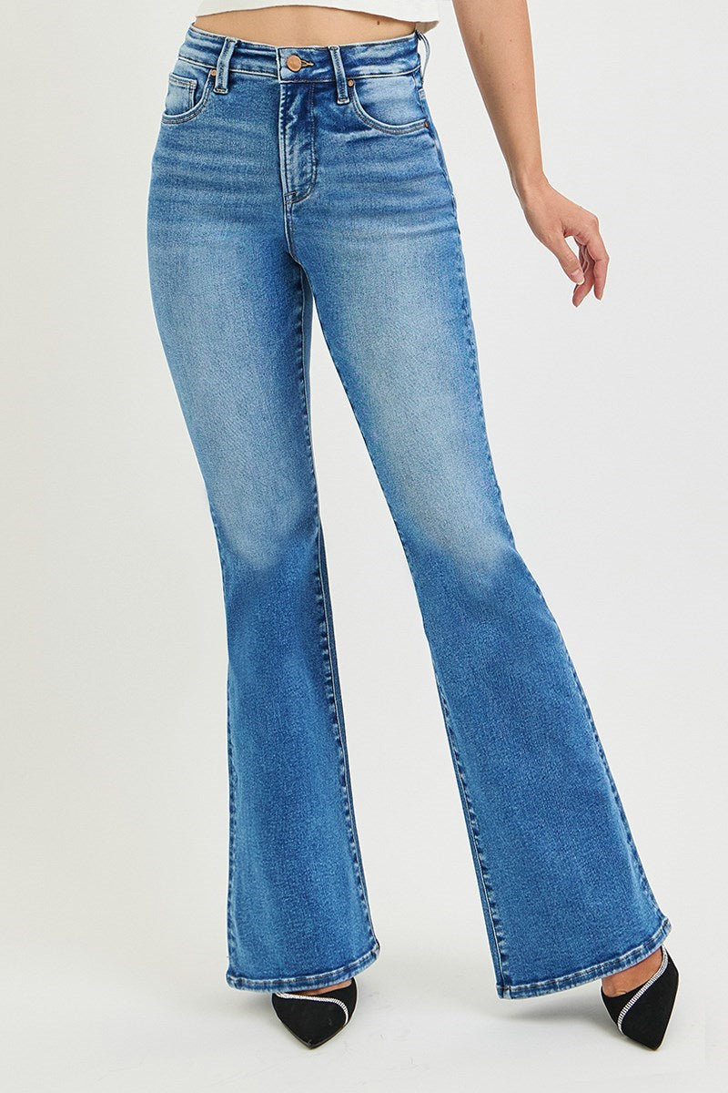 Risen Flare Jeans - Medium Wash