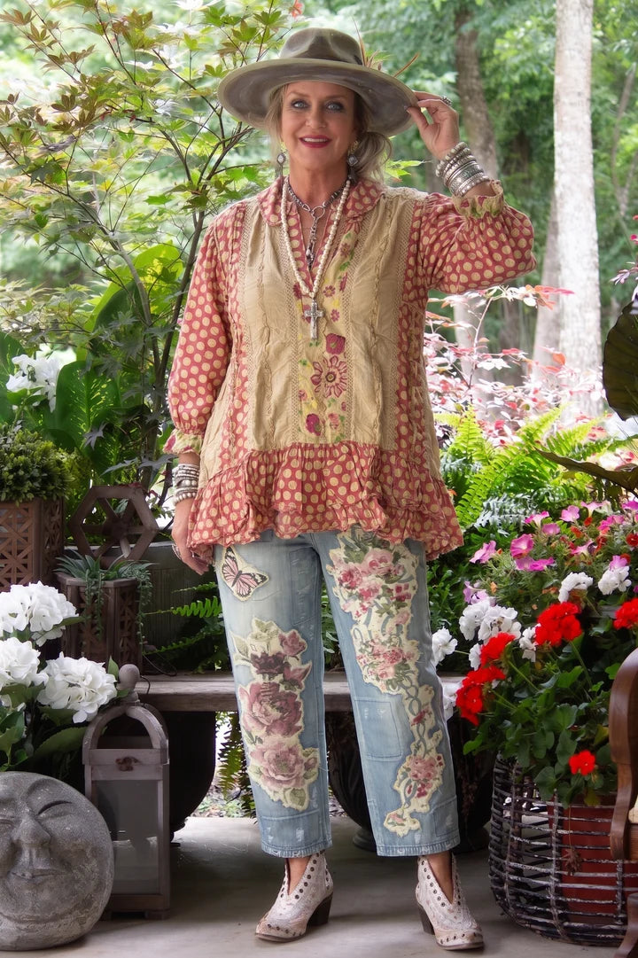 Jaded Gypsy Peace and Love Jeans - Floral Garden
