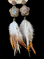 Sparkle Flower Feather Earrings