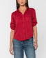 Festive Red Button Down Top