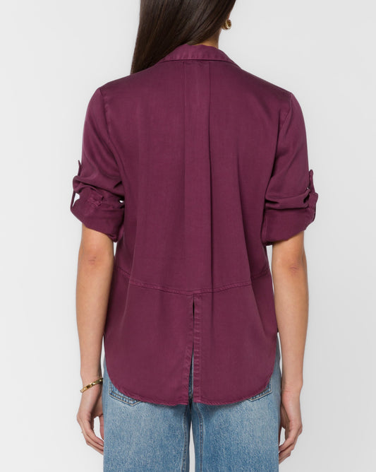 Irish Plum Button Down Top