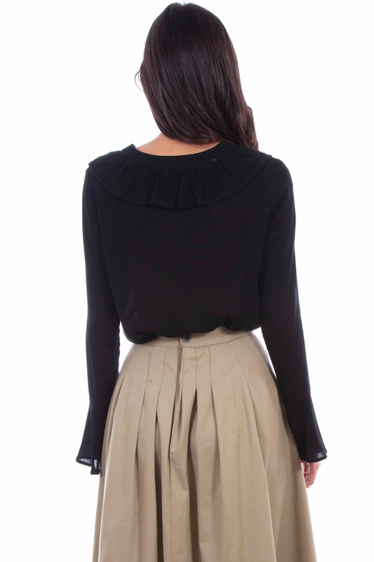 Scully Ruffled Lace Up Top