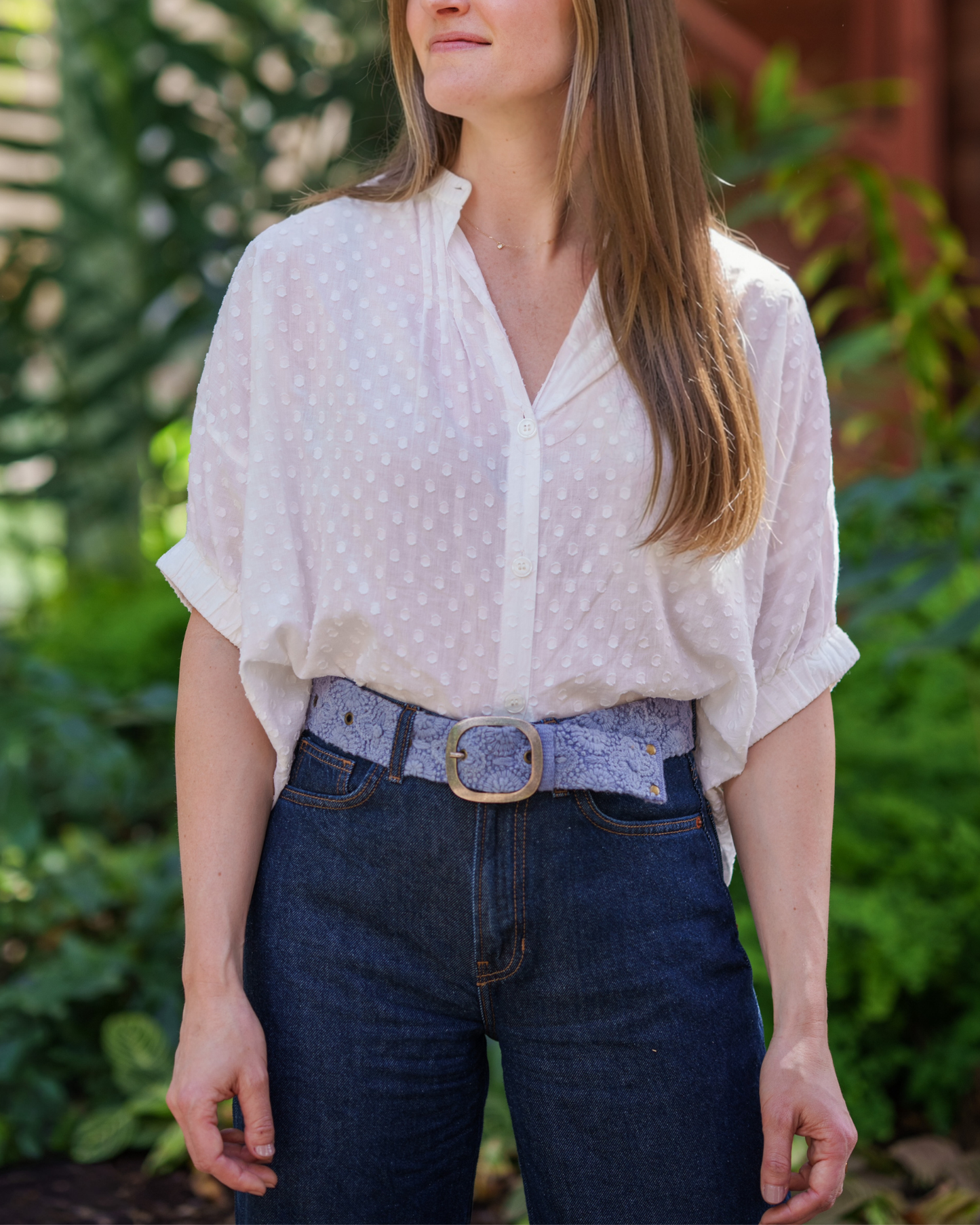 Azure Seas Embroidered Wool Belt
