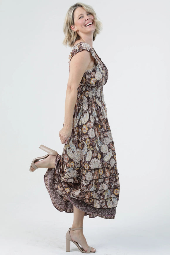 Lola P V-Neck Maxi Dress With Pockets
