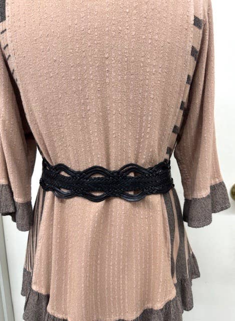 Handcrafted Woven Leather Belt with Star Buckle