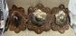 DAIRI Tan Leather Belt with Stainless Steel Flowers