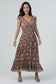 V-Neck Maxi Dress With Pockets - Brown