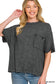 Washed Ribbed Cuffed Sleeve Top - 9 colors