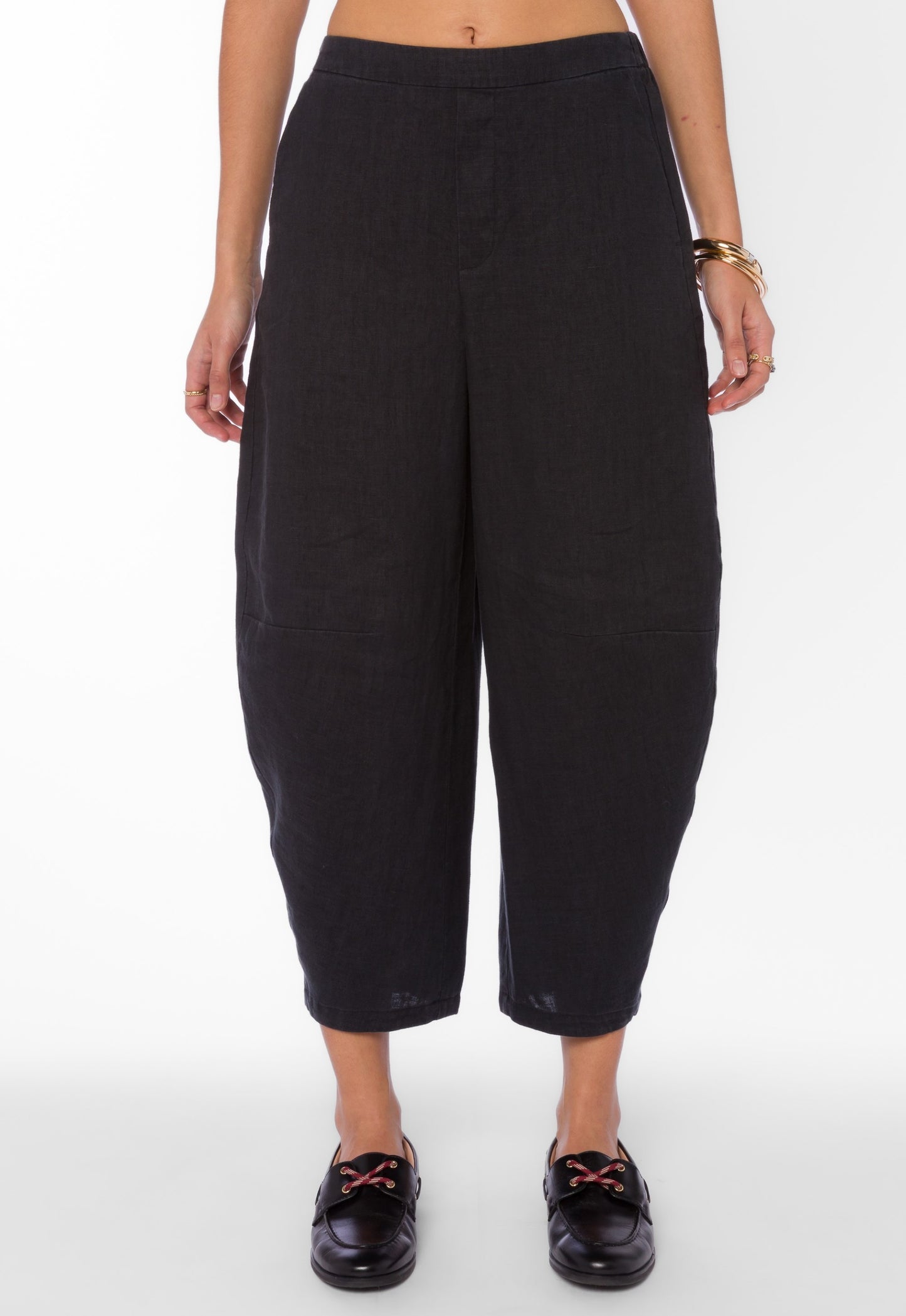 Oriana Black Linen Pants