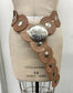 DAIRI Tan Leather Belt with Sterling Silver