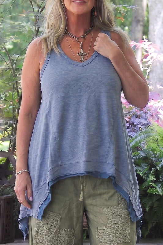 Jaded Gypsy Beyond The Moon Tank - Vintage Navy