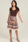 Tiered Lace Trim Midi Length Skirt