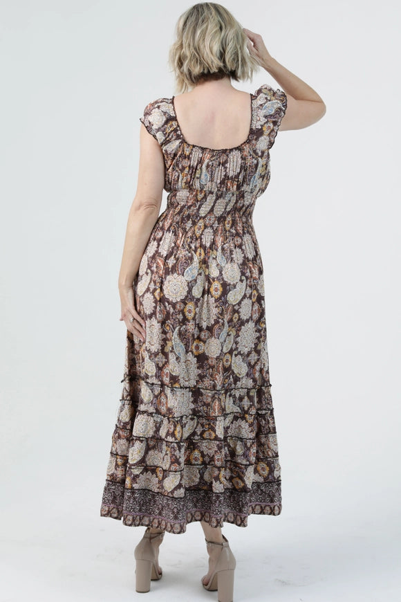 Lola P V-Neck Maxi Dress With Pockets