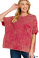 Washed Ribbed Cuffed Sleeve Top - 9 colors