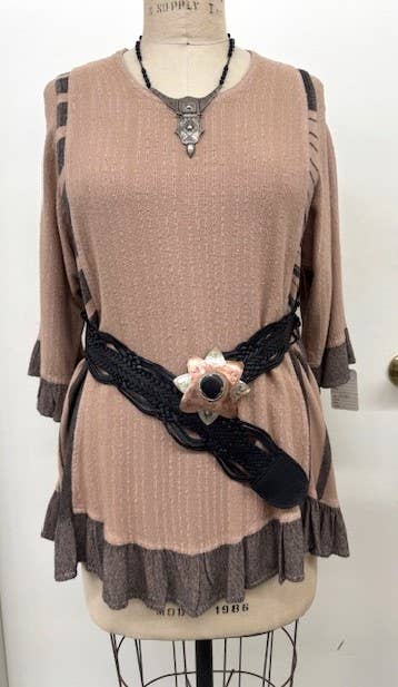 Handcrafted Woven Leather Belt with Star Buckle