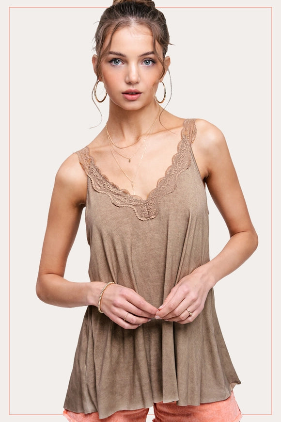 Back Detailed Lace Camisole Tank - 4 colors