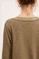 Waffle Long Sleeve Henley Thermal Top - Olive