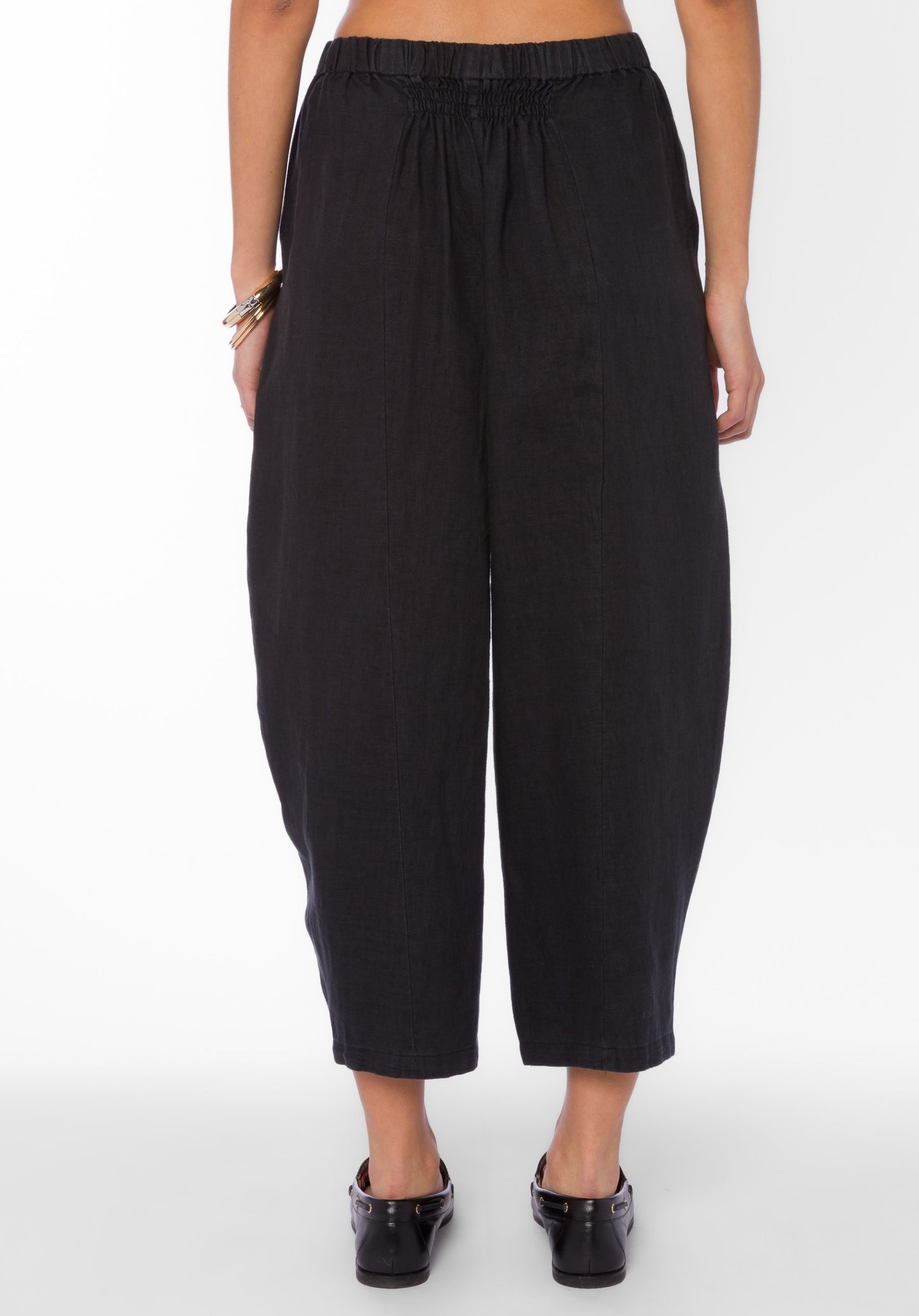 Oriana Black Linen Pants