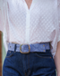 Azure Seas Embroidered Wool Belt