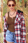 Stretchy Ribbed Mocha Button Front Tank