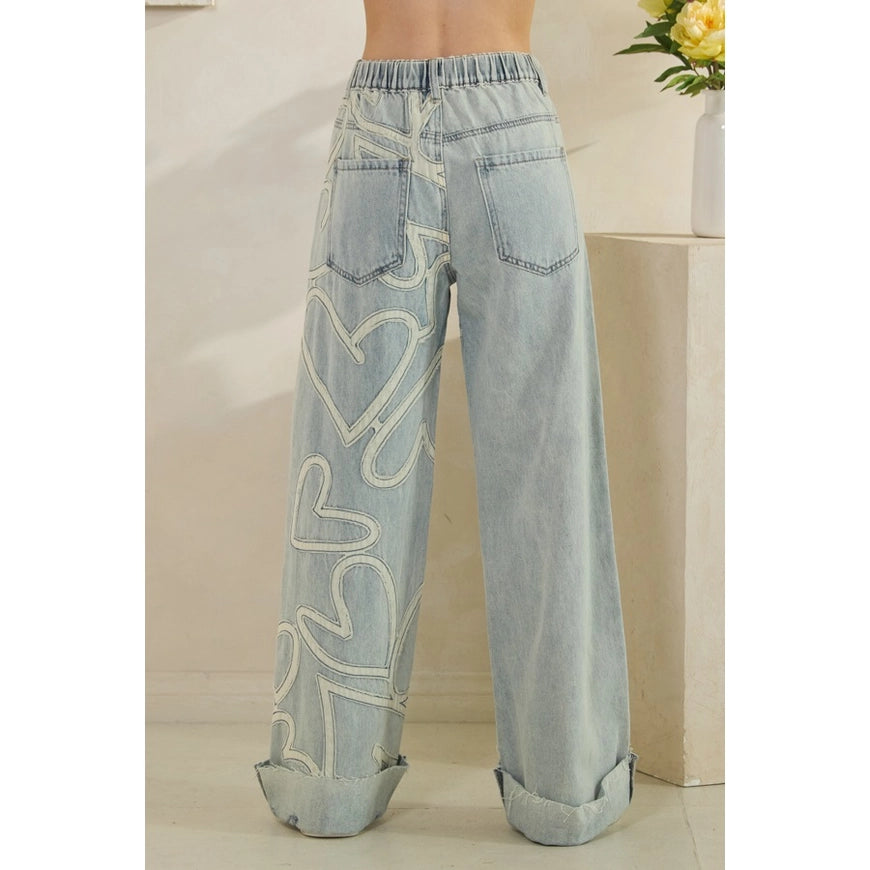 Heart Patchwork Jeans