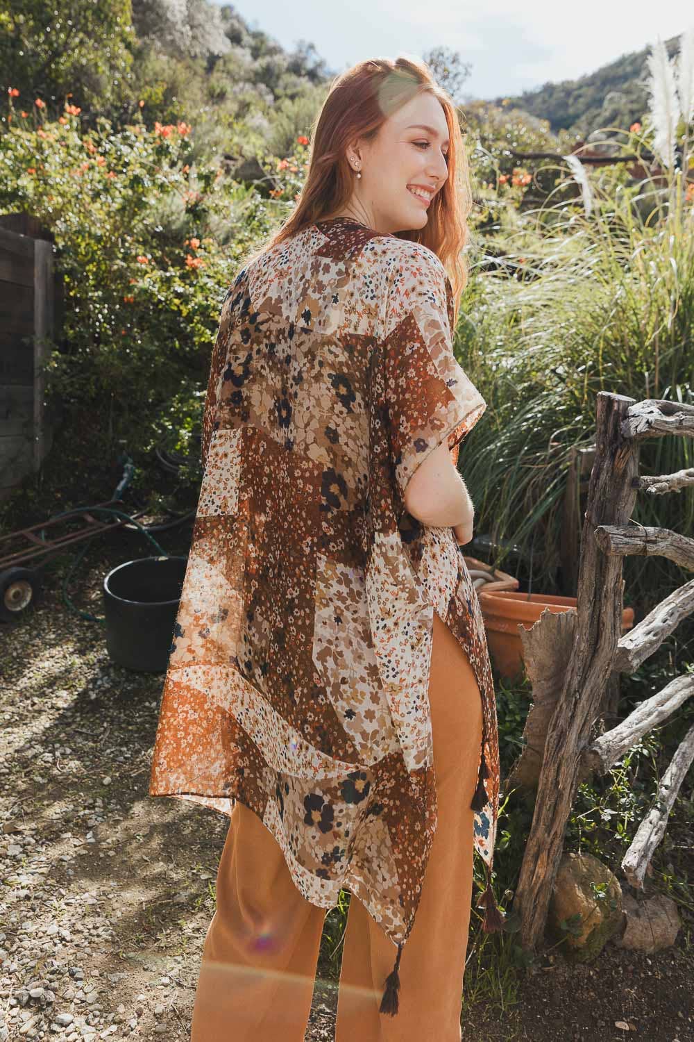 Cowgirl Vibrant Floral Kimono Wrap for Effortless Style