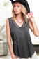V-neck Raw Edge Tank Top - 4 colors
