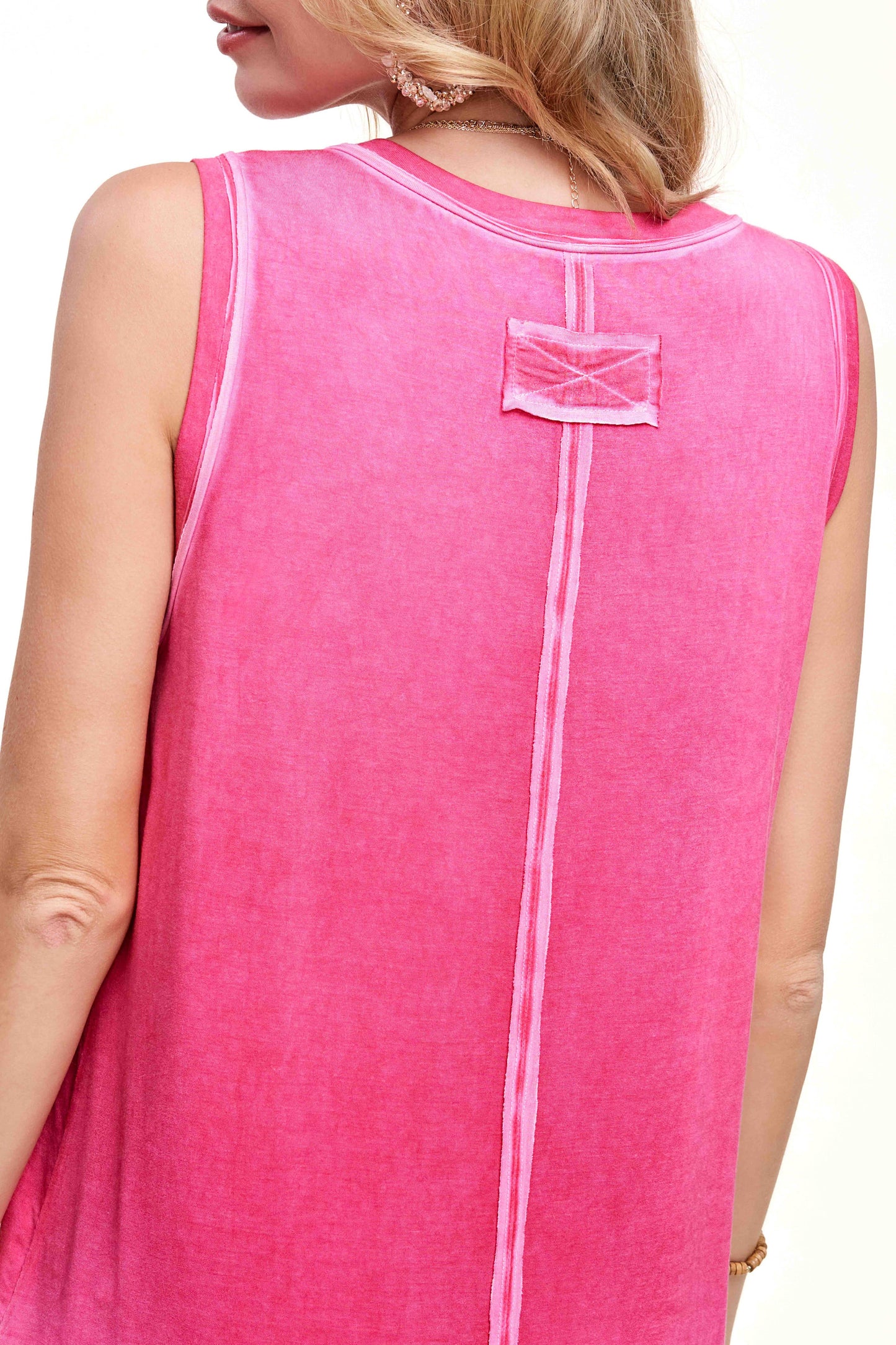 V-neck Raw Edge Tank Top - 4 colors