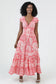 Lola P V-Neck Maxi Dress With Pockets - Coral