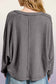 Brushed Waffle Loose Fit Long Sleeve Top - Ginger and Charcoal