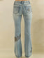 Oli & Hali Washed Floral Embroidery Stretch Jeans