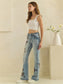 Oli & Hali Washed Floral Embroidery Stretch Jeans
