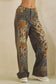 Oli & Hali Burn Out Distressed Wide Leg Pants