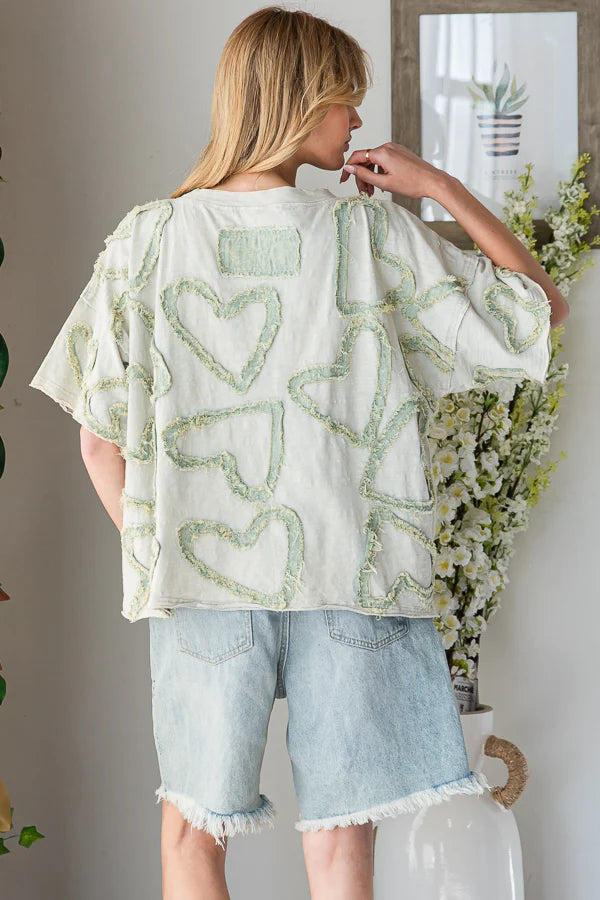Heart Patchwork Relaxed Top