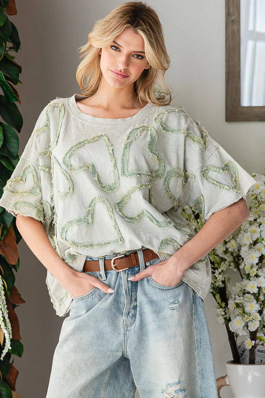 Oli & Hali Heart Patchwork Relaxed Top