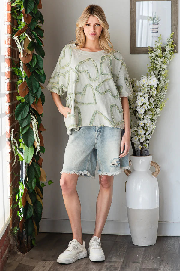 Heart Patchwork Relaxed Top