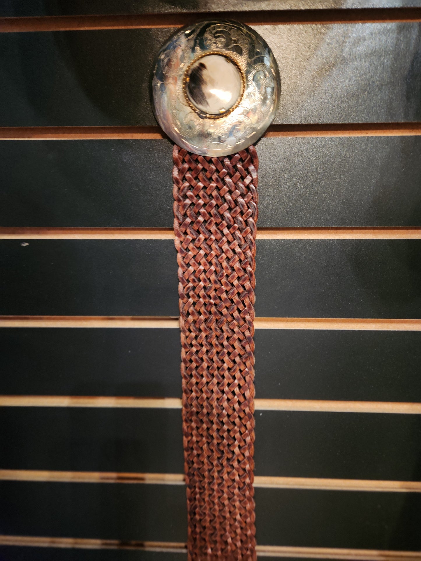 DAIRI Dark Brown Woven Leather Belt